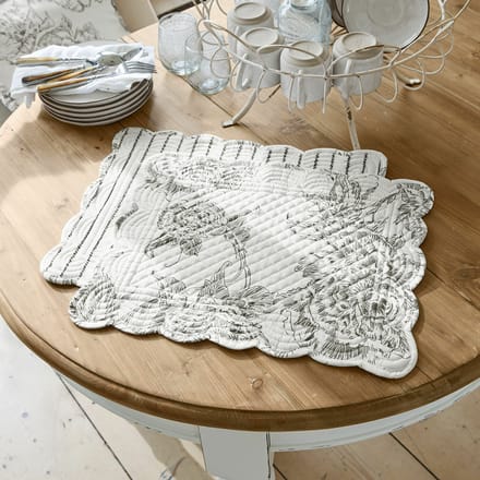 LOBERON Placemat set van 2 Calarion wit/grijs