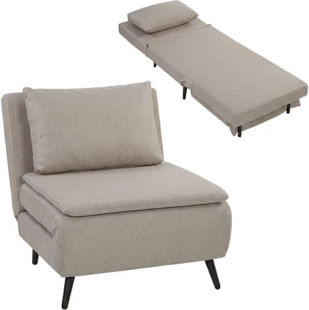HOMCOM Stoelbeddengoed (100% polyester) - 75 x 88 x 78 cm - Lichtbruin