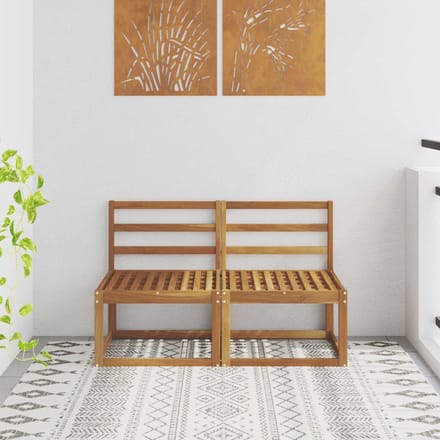 vidaXL - 2 - Stuk - Buiten - Midden - Sofa - Massief - Acacia - Hout - Naturel