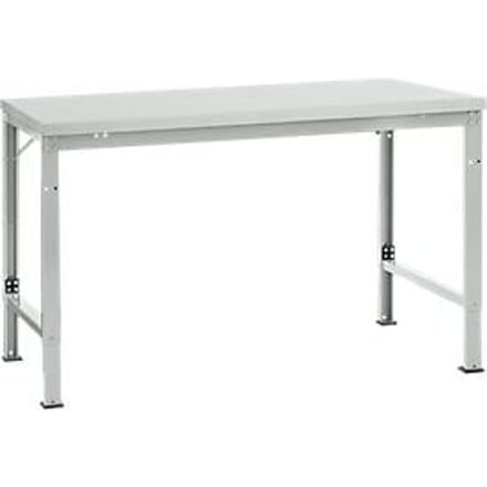 Manuflex AU7061.7035 Werk achtergrond tafel universele speciale met melamine schijf, bxdxh = 1500 x 1000 x 722-1022 mm Grijs-wit (RAL 7035)