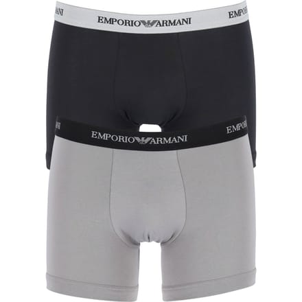 Emporio Armani  Maat M Boxers Essential Core (2-pack) - heren boxers normale lengte - zwart en grijs