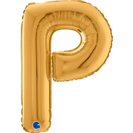 Ballon Foil Lettre P, 66cm, Doré