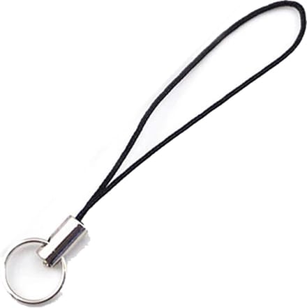 Bandje met sleutelring - 55mm - Zilver / zwart - 10 stuks