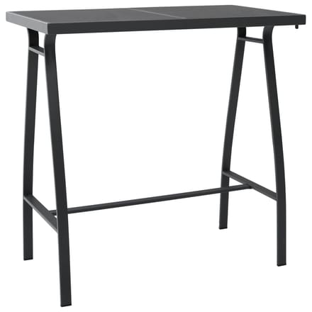 vidaXL - Tuinbartafel - 110x60x110 - cm - gehard - glas - zwart
