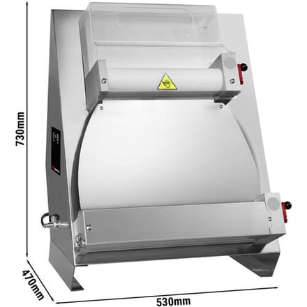 GGM Gastro Teigausroller - für 400mm Pizzateig - Teigdicke 0,5 bis 5,5mm Zilver