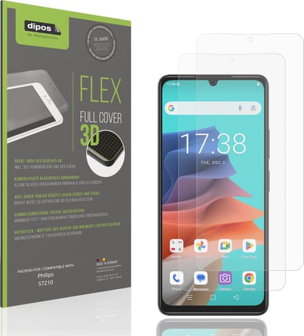 dipos FLEX – 2x Matte Screenprotector geschikt voor Philips S7210 | Volledige Schermbescherming | Case-Friendly
