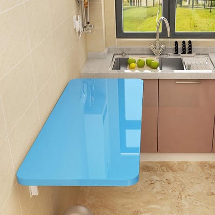Inklapbaar Bureau - Wandbureau Opklapbaar - Ruimte Besparen - Glad Waterdicht Oppervlak - 100 x 50 cm - Geel