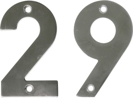 AMIG Huisnummer 29 - massief Inox RVS - 10cm - incl. bijpassende schroeven - zilver