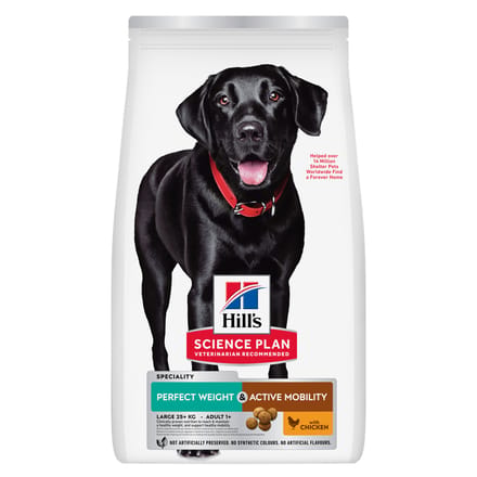 Hill's Science Plan Perfect Weight & Active Mobility Large Breed Adult Hondenvoer met Kip 12kg