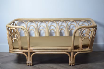 Château Rustique - Rotan hondenbed Bowie met kussen - maat L - 110x70x50 cm