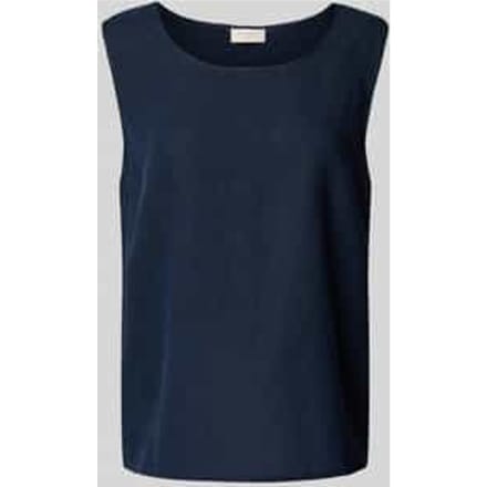 Top van linnenmix met ronde hals model 'Lava'