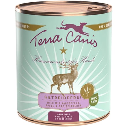 6x800g Graanvrij Wild met Aardappel, Appel & Rode Bosbessen Terra Canis Hondenvoer