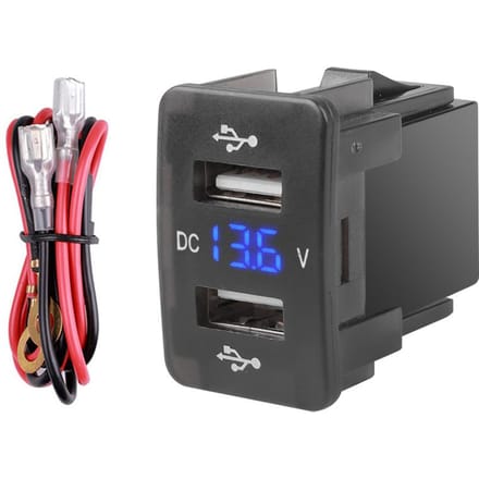 12-24V Dubbele USB-poort Autolader 4.2A Auto Snel Laadadapter LED Display Voltmeter Autokit voor Honda