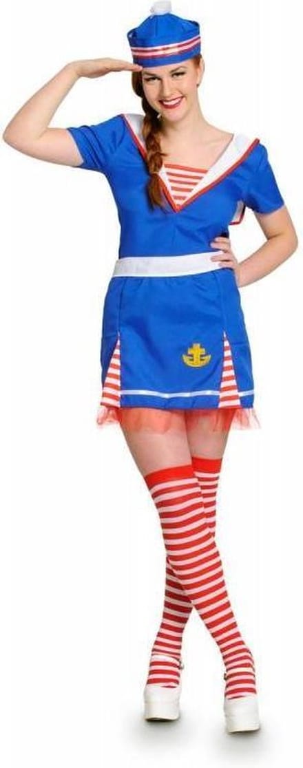 Matrozenjurk Vrouw 3delig- Verkleedkleding - Maat S/M - Carnavalskleding