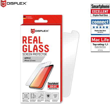 Displex Real Glass + Frame screenprotector geschikt voor iPhone 12 mini - transparant
