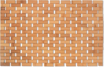 MSV Badkamerkleedje/badmat voor op de vloer - bamboe hout - 42 x 64 cm