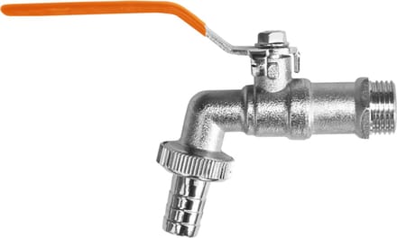 Bradas Kogelkraan – 1/2" Ingang x 3/4" Uitgang – Adapter voor 1/2" Slang – Vernikkeld Messing