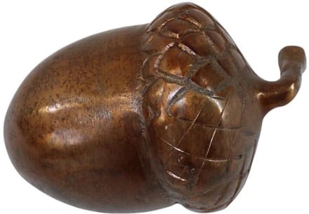 Deco4yourhome®- Decoratieve Eikel - Maat XL - Metaal - Antique Brass Shiny