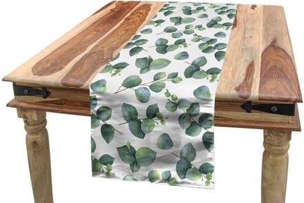 ABAKUHAUS Blad-tafelloper – Aquarel Eucalyptus – 40×300 cm – Polyester