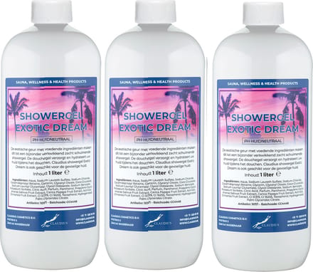Claudius Douchegel Exotic Dream 1 liter - set van 3 stuks - Showergel