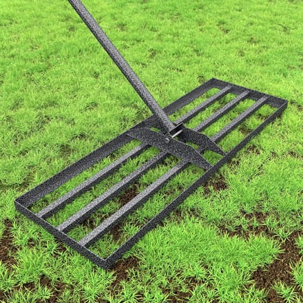 Gazon hark - Nivelleer hark - Gazon egaliseren - Verstelbare handgreep - 30 inch breed - Zwart