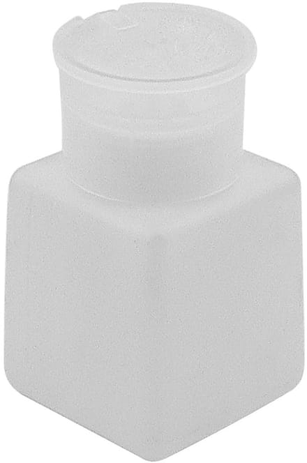 Dailygoods - Anti-statische push down pomp - Alcohol dispenser - Compact vierkant - 100ml - Herbruikbare flessen - Ideaal voor cleanrooms