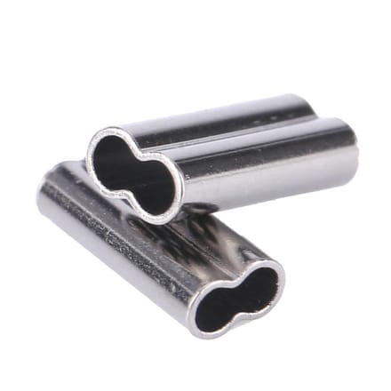 100 stuks 2 mm Koper Dubbele Barrel Vislijn Hulzen Voor Staaldraad er (#6) black
