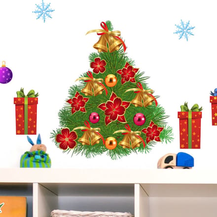 Kerstdecoratiestickers - Zelfklevende kerststickers - Feestelijke decoraties - 80x80cm
