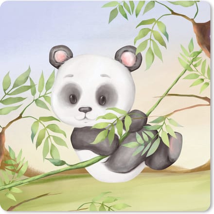 Muismat 20x20 cm - Mousepad Jungle - Panda - Liaan - Muismatten