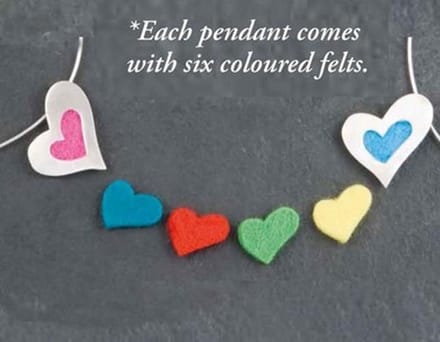 Heart Funky Felts Zilveren hanger