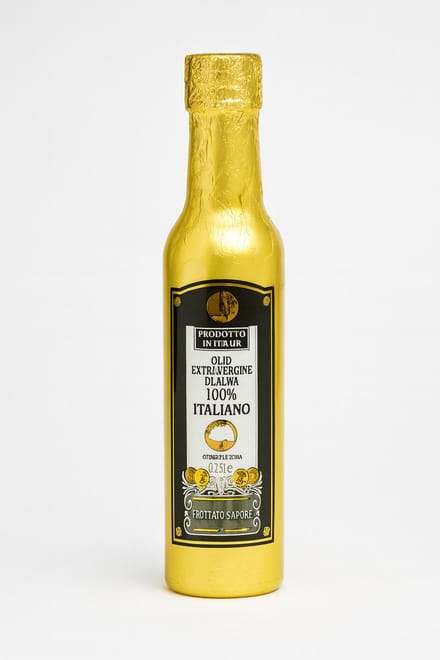 Piccardo & Savore - Premium Extra Vierge Olijfolie - 100% Italiaans - Gouden Geschenkfles - 250 ML