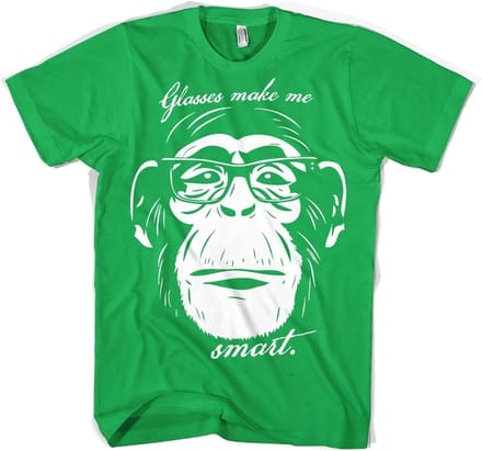 Hybris T-shirt ‘Glasses Makes Me Smart’ – groen