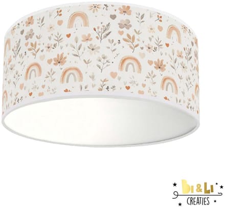 Plafondlamp Regenboog & Bloemen-sfeerverlichting-incl diffuser-kinderkamer-incl plafondfitting