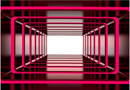 Fotobehangkoning - Behang - Vliesbehang - Fotobehang 3D Geometrie - Ruby dimension - 400 x 280 cm