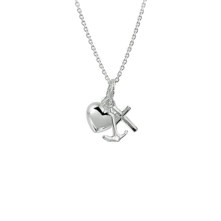 Zilver Gerhodineerde Collier geloof 1329789