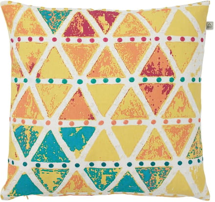 Dutch Decor KARKIN - Sierkussen 45x45 cm - geel - gekleurd dessin - Inclusief binnenkussen