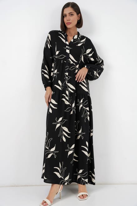 Gepubliceerd V-hals Maxi Jurk