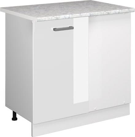Vicco R-Line Hoekkast – 86 cm, WB Marmer Wit Hoogglans