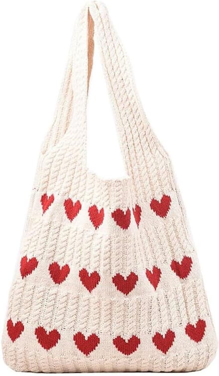 Gebreide Dames Strandtas Tote Bag Schoudertas Shopper Tas Zomer - Wit