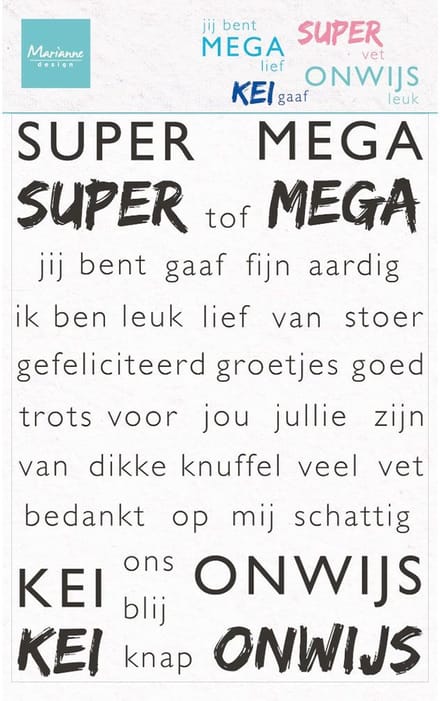 Marianne Design Clear stamp - NL - Super mega kei onwijs