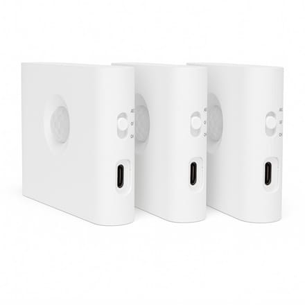 Wandlampjes met Bewegingssensor - Set van 3 - Oplaadbare LED Nachtlamp - Warm Wit - Draadloze Kast- & Trapverlichting - USB-C -Wit