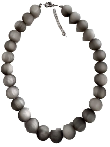 Petra's Sieradenwereld - Ketting grijs 3D (1101)