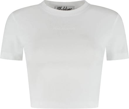 Malelions cropped top in de kleur wit.