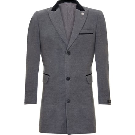 Heren 3/4 grijze lange Crombie overjas jas visgraat tweed jas Peaky Blinder