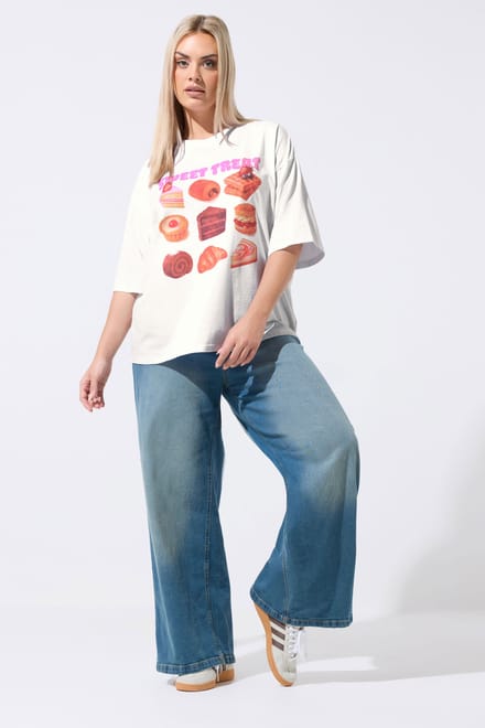 Limited Collection Wit Tshirt Met De Slogan "Sweet Treat" Size 48