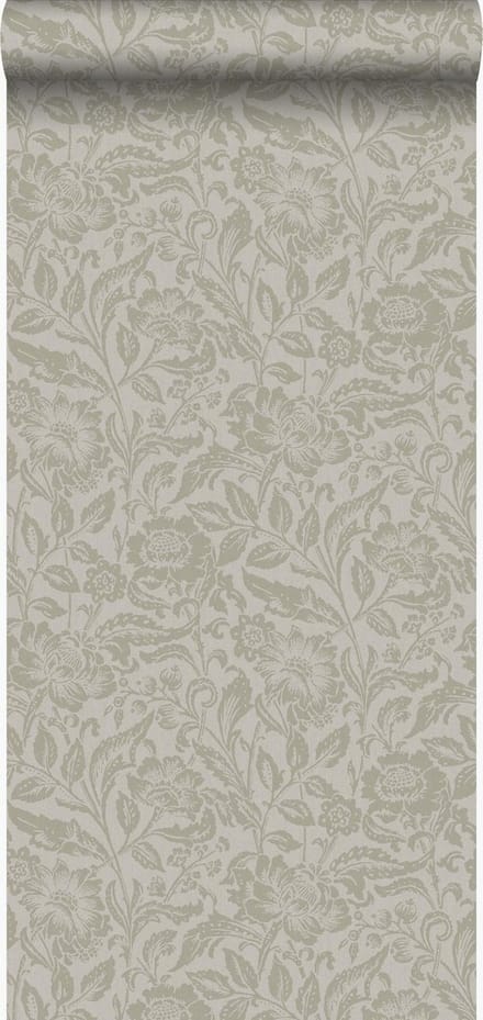 Origin Wallcoverings behang bloemen lichtbruin - 53 cm x 10.05 m - 347022