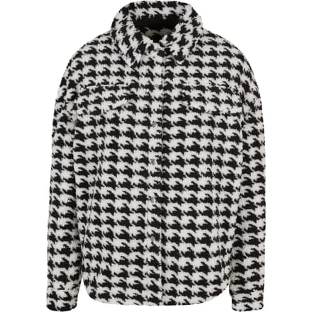 Urban Classics - AOP Sherpa Overshirt Blouse - XXL - Zwart/Wit