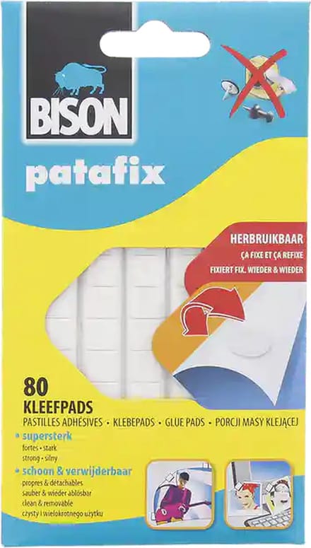 5 keer Kleefpads Bison Patafix 80 PCS - Kantoorbenodigheden - kantoorartikelen - Plak pads
