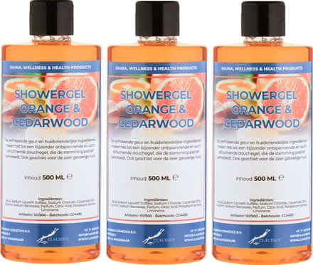 Douchegel Sweet Orange & Cedarwood 500 ml - set van 3 stuks - Showergel