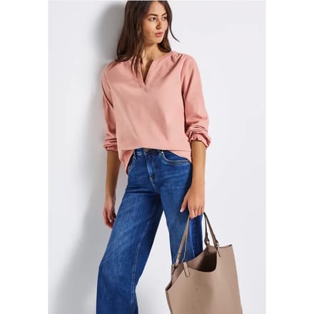 Corduroy blouse met ruches